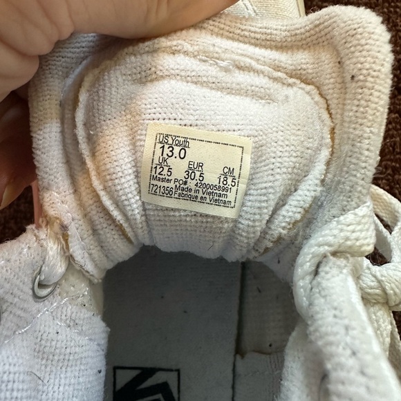 Kids vans high tops in white size 13 used - Picture 3 of 9